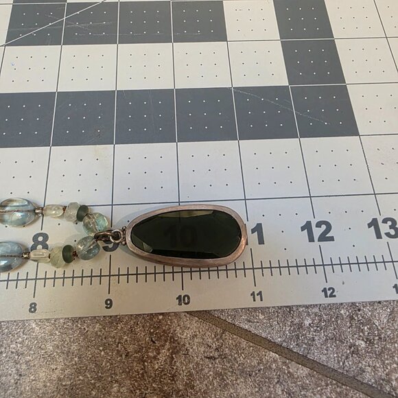 Retired Silpada Green Glass Silver Necklace vintage - Picture 7 of 8